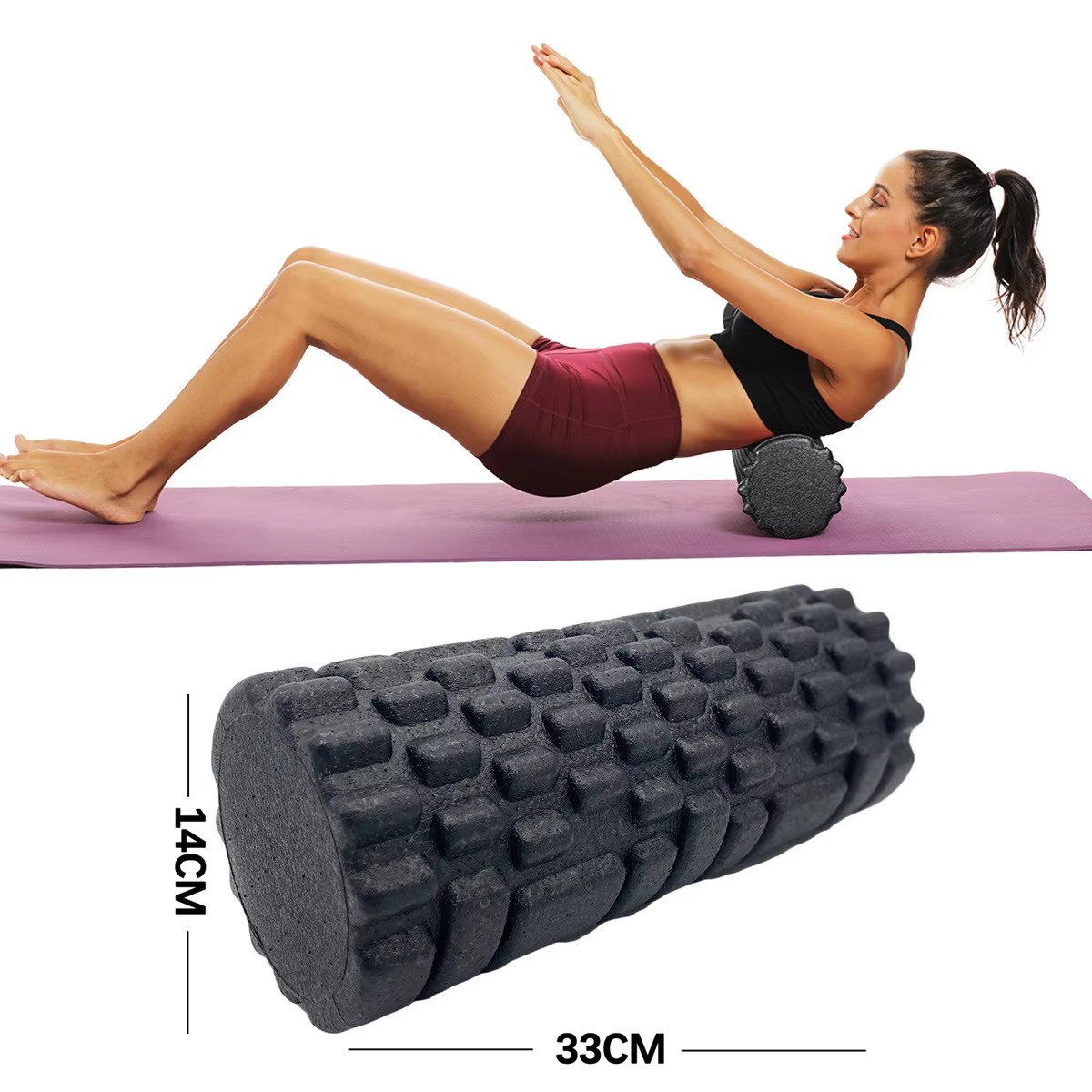 Pilates Yoga Bar - 30/33cm Fitness Foam Roller Yoga Massage