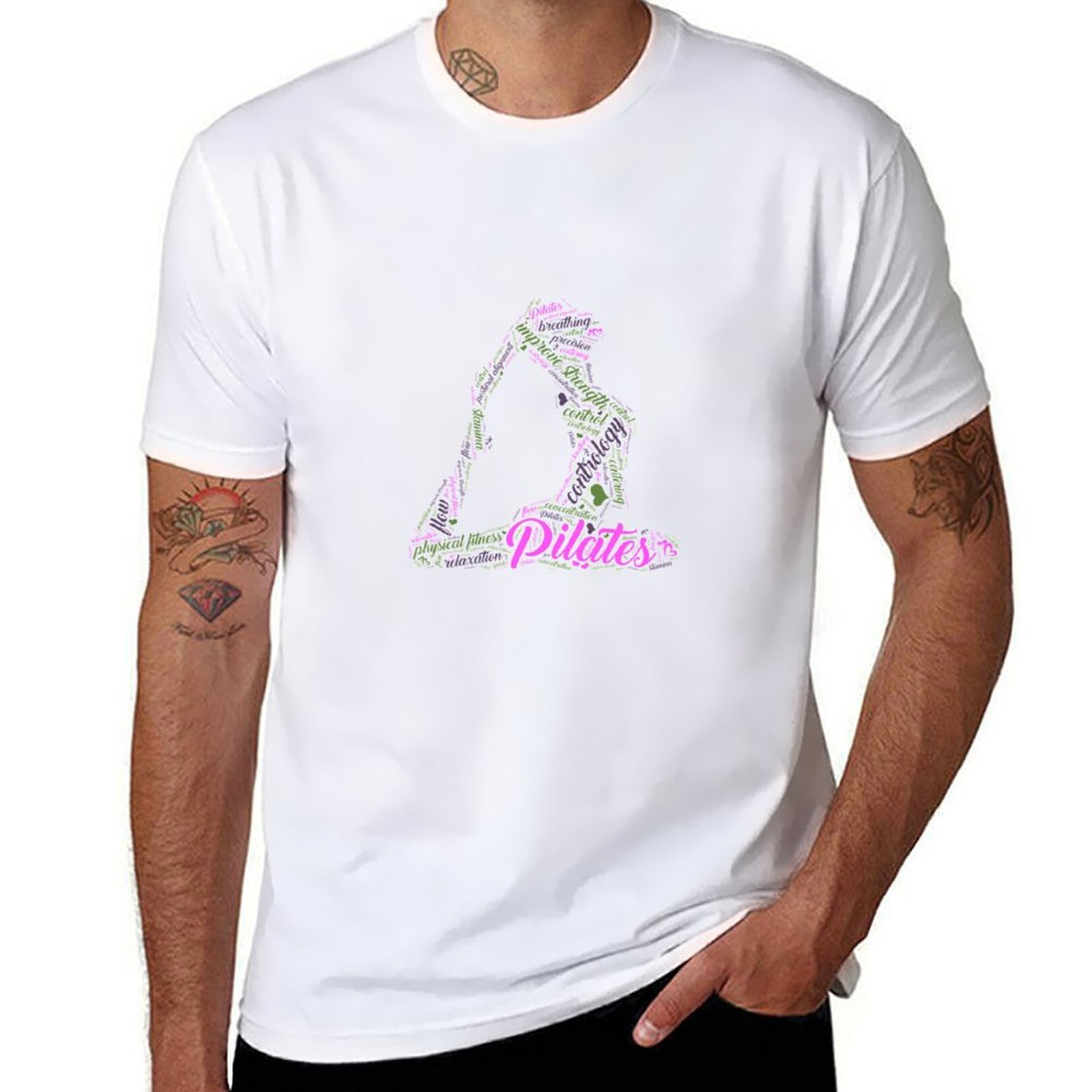 Pilates Yoga Classes - Womens Fun Word Cloud and Cute