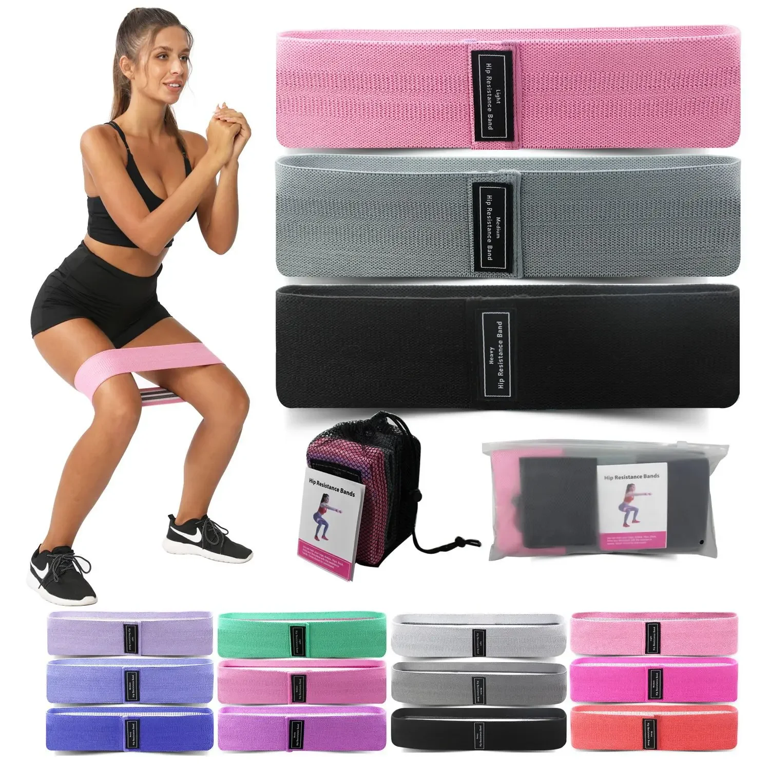 Pilates Yoga Circle - 1/2/3PCS Elastic Bands Fitness Resistance Bands