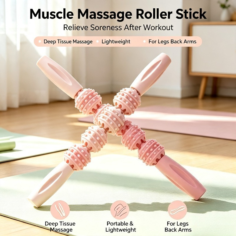 Pilates Yoga Bar - Massage Stick, Wolf Tooth Stick, Leg